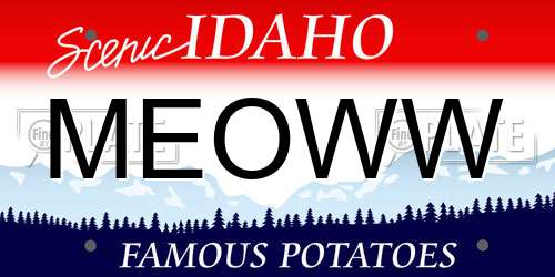 MEOWW Idaho License Plate