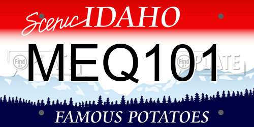 MEQ101 Idaho License Plate