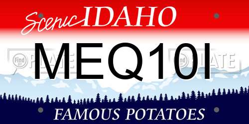 MEQ10I Idaho License Plate