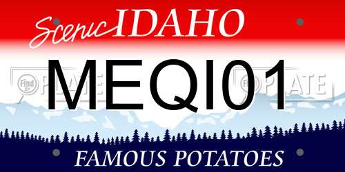 MEQI01 Idaho License Plate