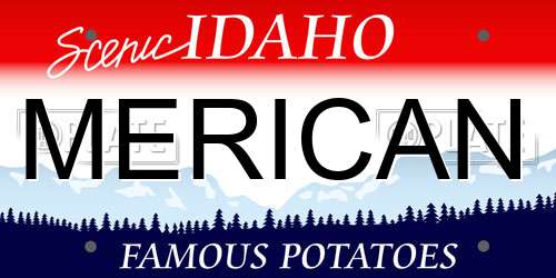 MERICAN Idaho License Plate