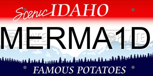 MERMA1D Idaho License Plate
