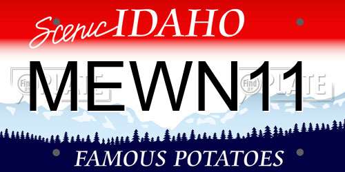 MEWN11 Idaho License Plate