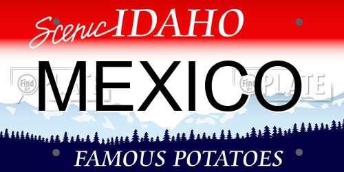MEXICO Idaho License Plate