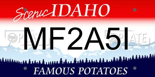 MF2A5I Idaho License Plate