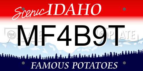 MF4B9T Idaho License Plate