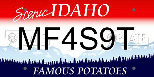 MF4S9T Idaho License Plate