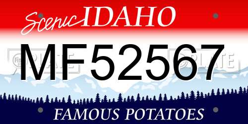 MF52567 Idaho License Plate