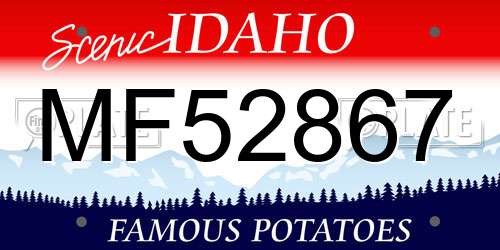 MF52867 Idaho License Plate