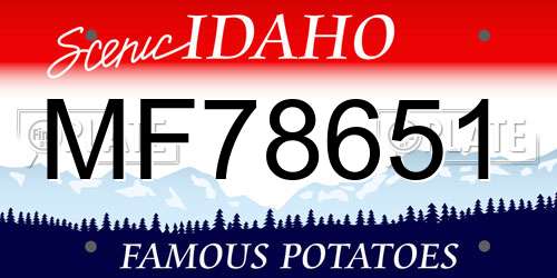 MF78651 Idaho License Plate