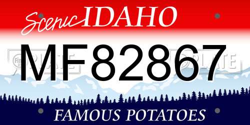 MF82867 Idaho License Plate