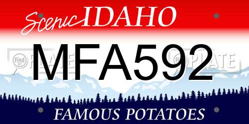 MFA592 Idaho License Plate