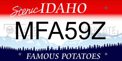 MFA59Z Idaho License Plate