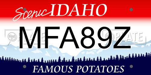 MFA89Z Idaho License Plate