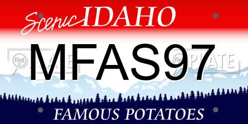MFAS97 Idaho License Plate