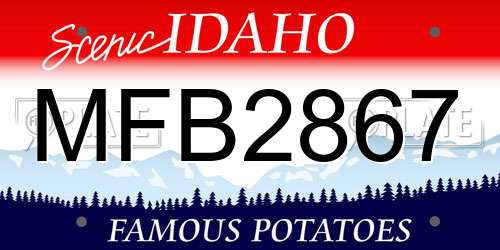 MFB2867 Idaho License Plate