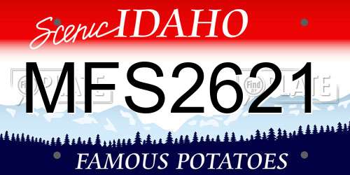 MFS2621 Idaho License Plate