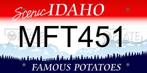 MFT451 Idaho License Plate