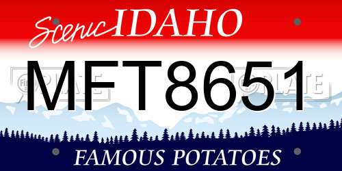 MFT8651 Idaho License Plate
