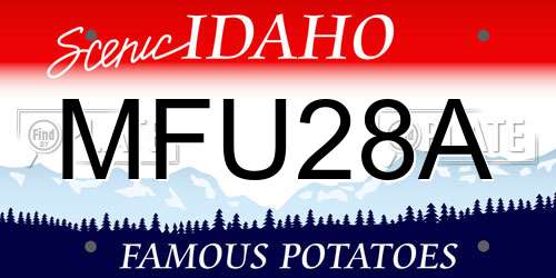 MFU28A Idaho License Plate