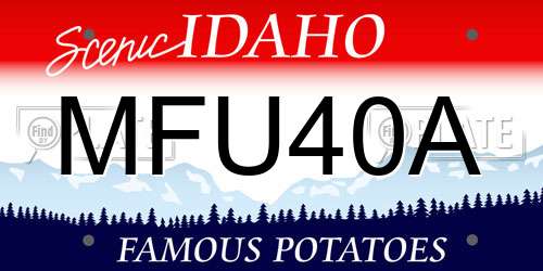 MFU40A Idaho License Plate