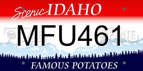 MFU461 Idaho License Plate