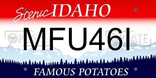 MFU46I Idaho License Plate