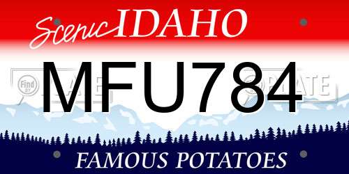 MFU784 Idaho License Plate