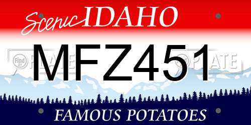 MFZ451 Idaho License Plate