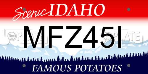 MFZ45I Idaho License Plate