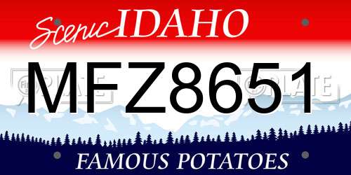 MFZ8651 Idaho License Plate