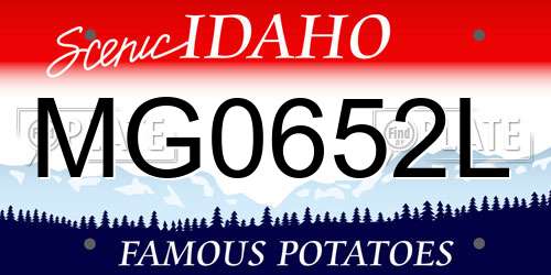 MG0652L Idaho License Plate
