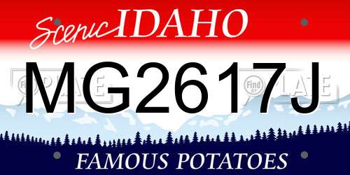 MG2617J Idaho License Plate