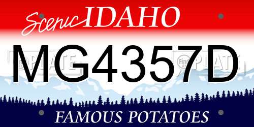 MG4357D Idaho License Plate