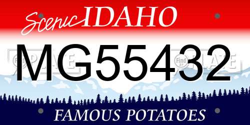 MG55432 Idaho License Plate