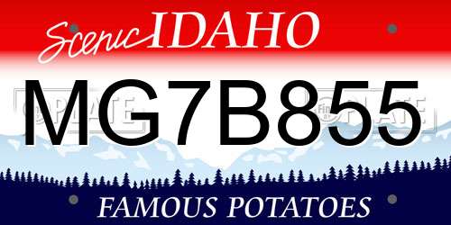 MG7B855 Idaho License Plate