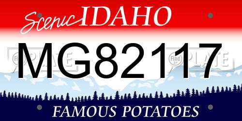 MG82117 Idaho License Plate