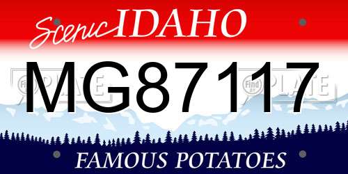 MG87117 Idaho License Plate