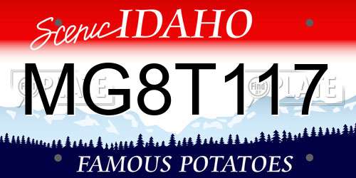 MG8T117 Idaho License Plate