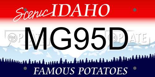 MG95D Idaho License Plate