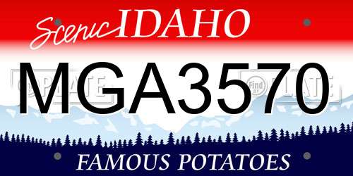 MGA3570 Idaho License Plate
