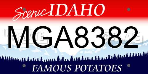 MGA8382 Idaho License Plate