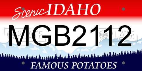 MGB2112 Idaho License Plate