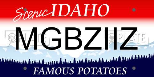 MGBZIIZ Idaho License Plate