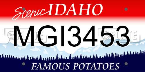 MGI3453 Idaho License Plate