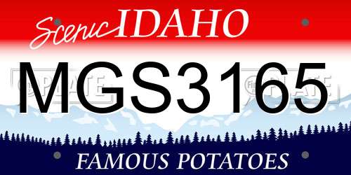 MGS3165 Idaho License Plate