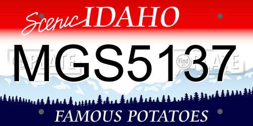 MGS5137 Idaho License Plate