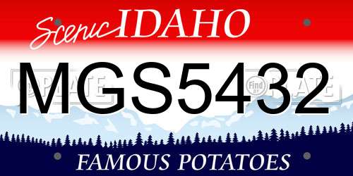 MGS5432 Idaho License Plate