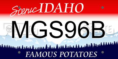 MGS96B Idaho License Plate