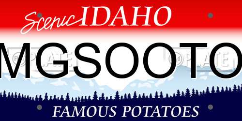 MGSOOTO Idaho License Plate